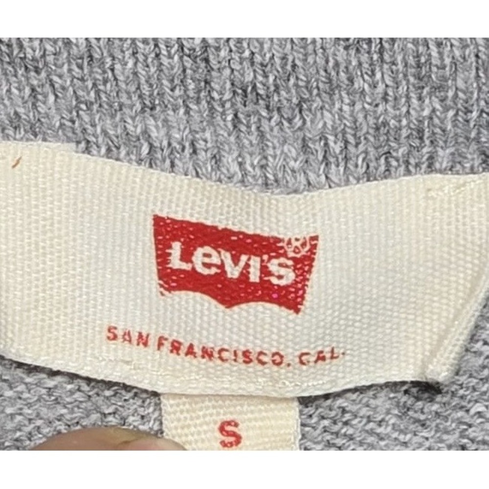 Levi's Cardigan Women Small Knit Long Sleeve White Gray Striped - S - Picture 2 of 6